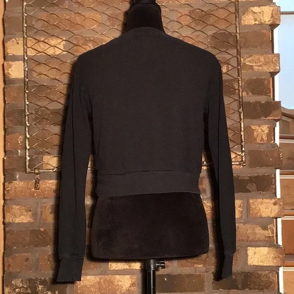 WILDFOX crop sweatshirt Wine in my cup & my pup black S - Picture 3 of 4